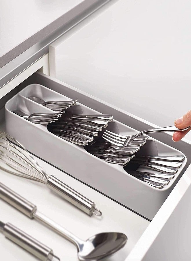 KASUMBI Cutlery Storage Organizer Rack For Knives - Fork - Spoons Drawer Holder - Kitchen Cabinet Tray Stand Organizer (Multicolor, Plastic, Pack Of 1 Pcs) (Spoon Organizer Tray) - Image 1